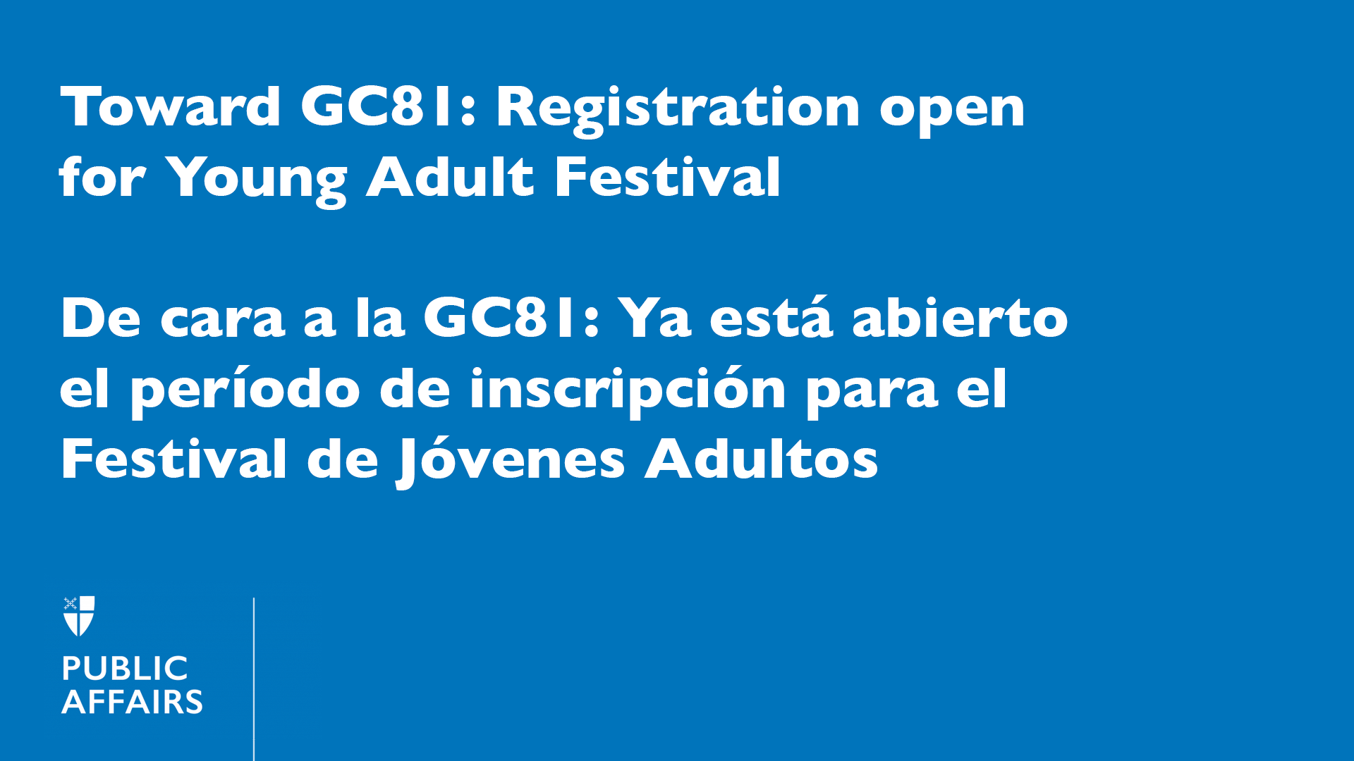 Toward GC81: Registration open for Young Adult Festival – The Episcopal  Church